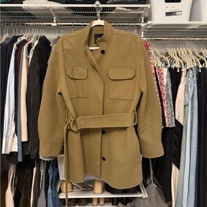 Theory Belted Wool-Cashmere Cargo Coat